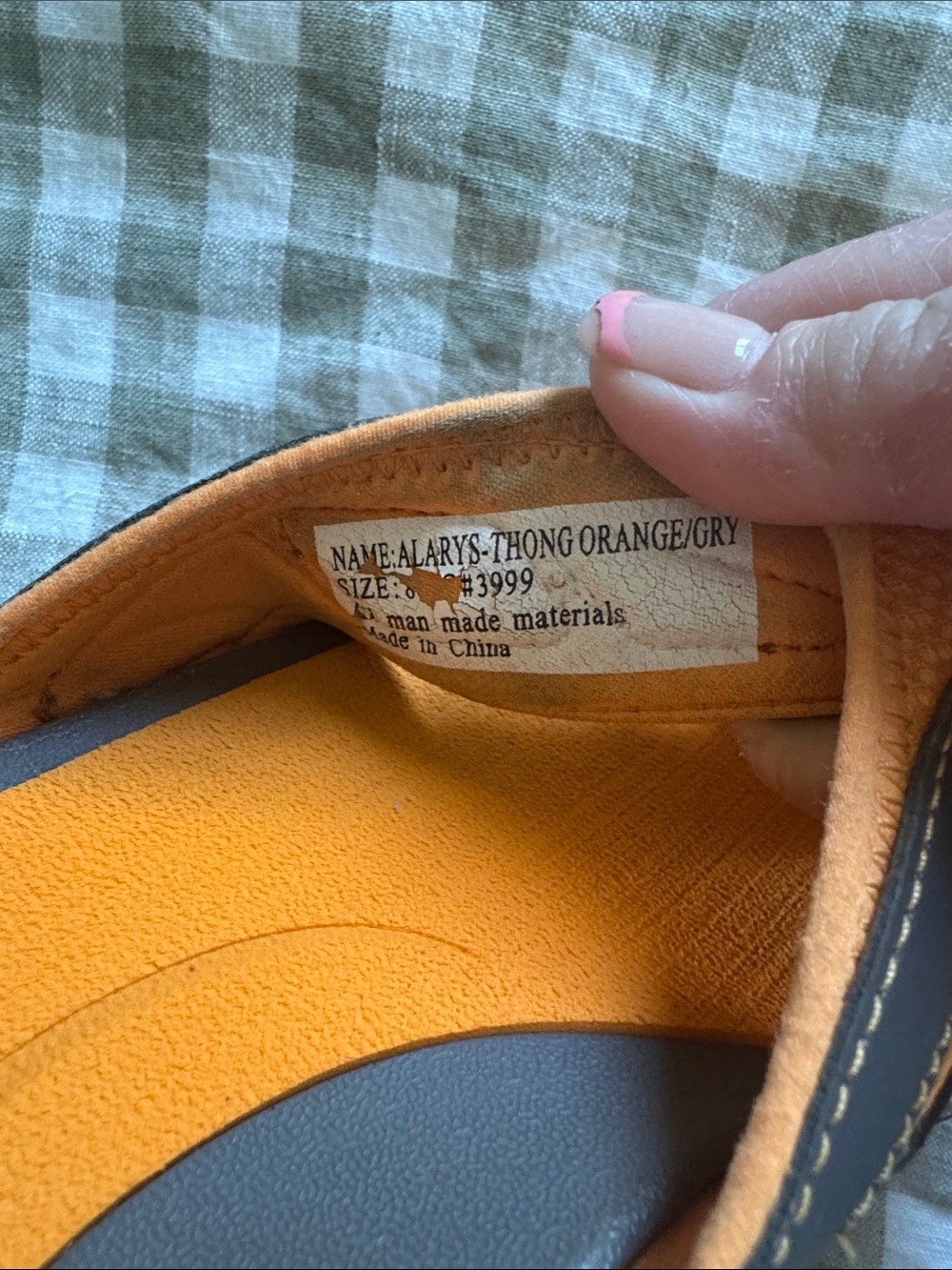 ABEO Alarys Orthotic Thong Sandals - Women’s Size 8 (Orange/Gray) - Picture 3 of 8